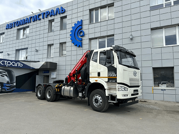 Седельный тягач FAW 3250 с КМУ Sunhunk K-238  