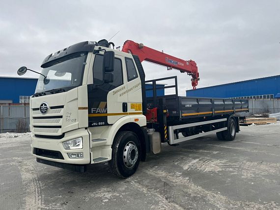 Бортовой грузовик Автомагистраль Спецтехника на FAW J6L с КМУ Русман, 2024