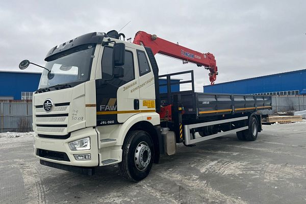 Бортовой грузовик Автомагистраль Спецтехника на FAW J6L с КМУ Русман, 2024