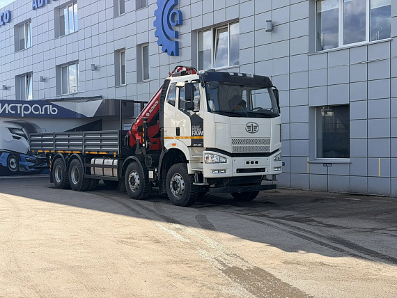Бортовой автомобиль FAW 8х4 с КМУ SUNHUNK K-238